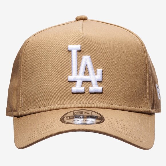 New Era Dodgers 9Forty A Frame Cap in Khaki/White - Picture 2 of 7